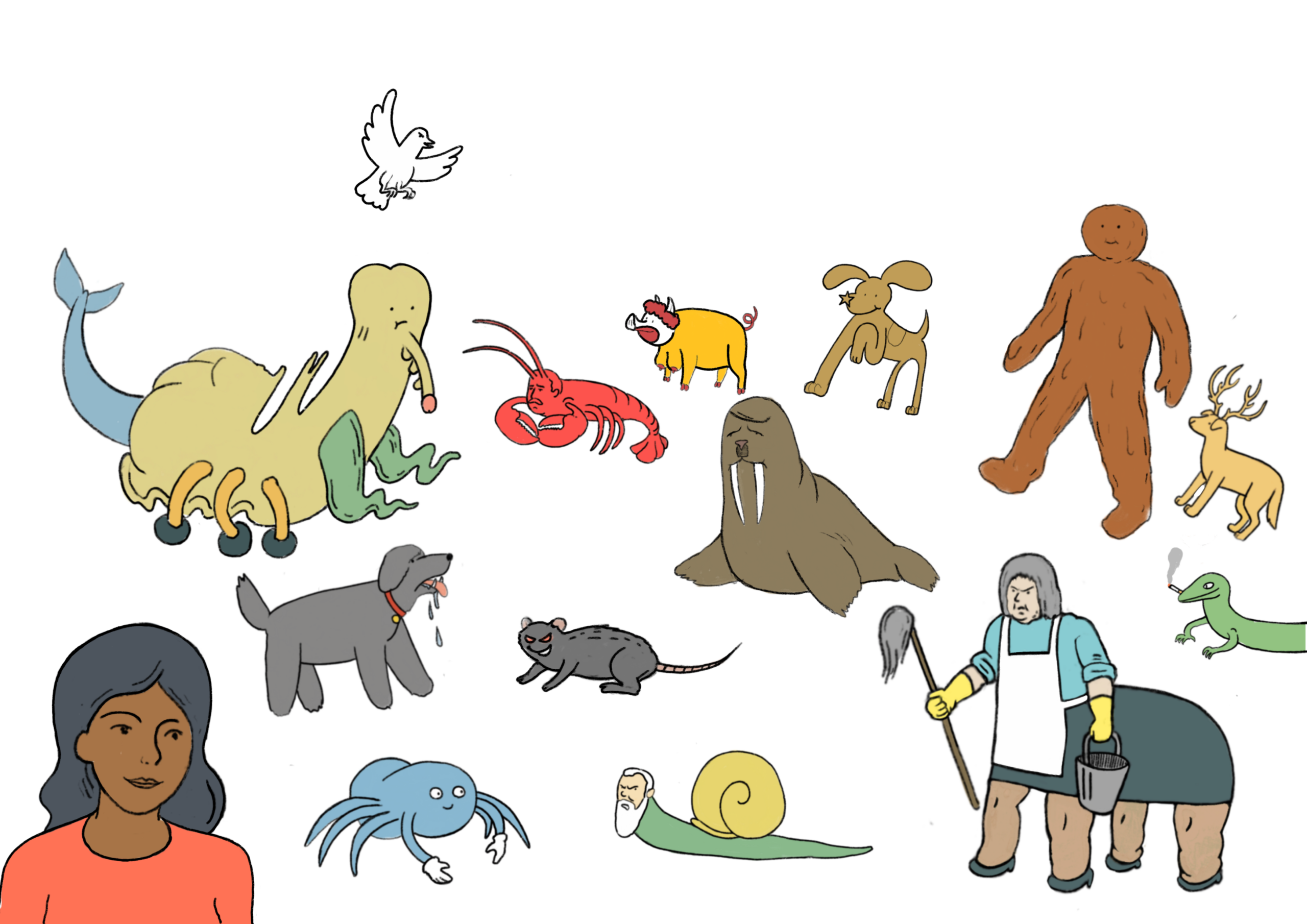 I personaggi de Gli Animali Religiosi