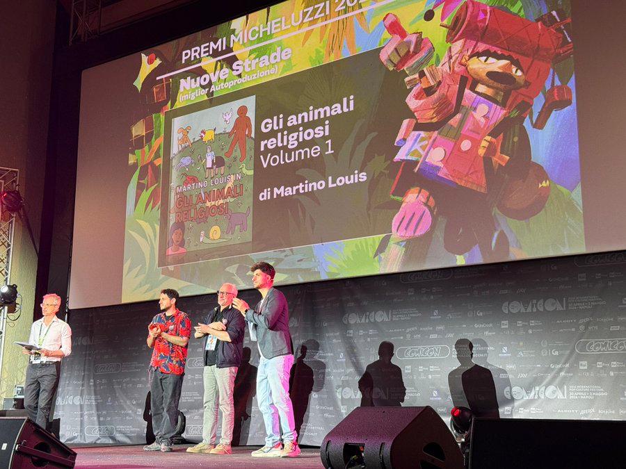 Il palco della cerimonia del Premio Micheluzzi